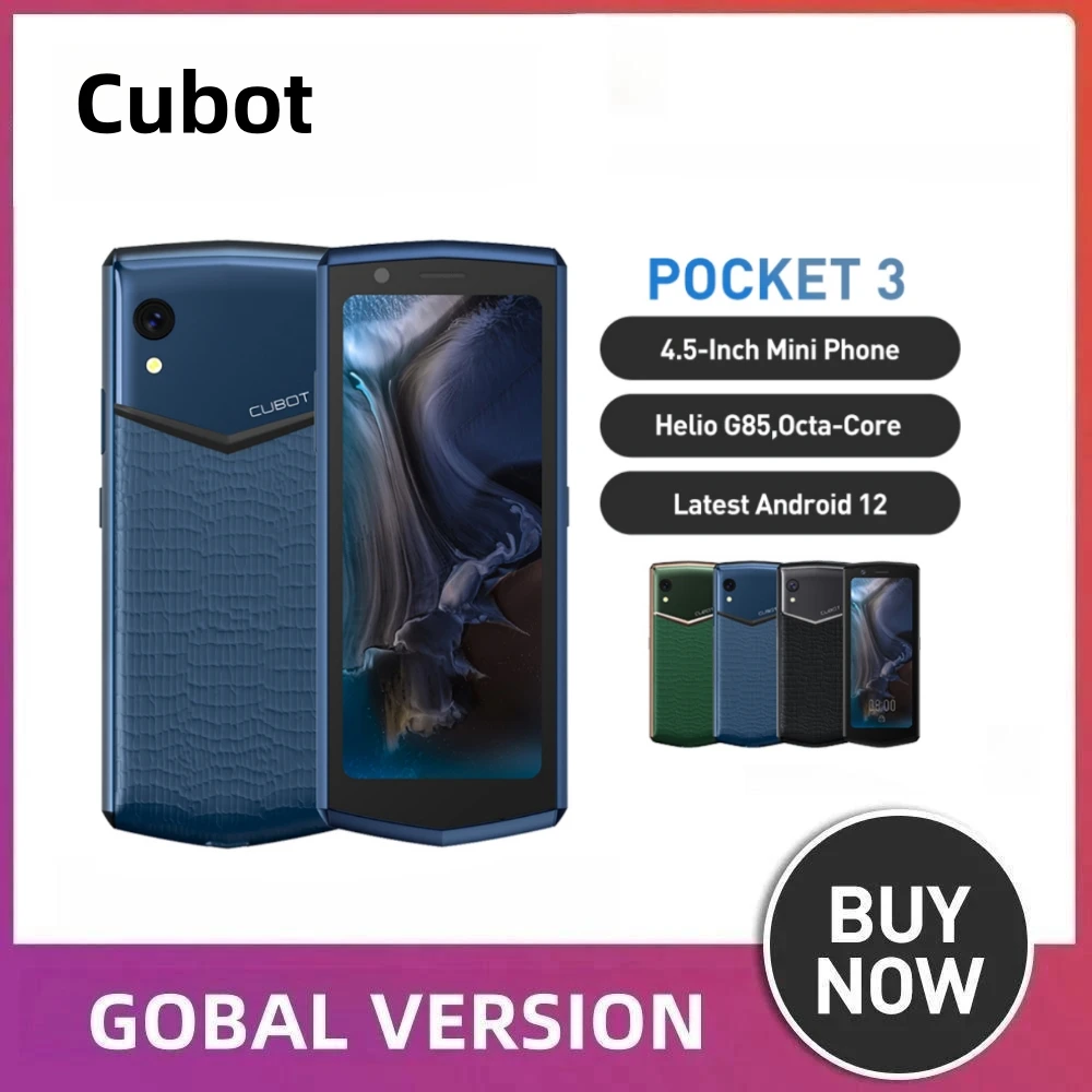 Cubot Pocket 3 4.5-Inch Mini Smartphone 3000mAh 4GB RAM 64GB ROM Helio G85 Octa-Core NFC Mini Phone 20MP Camera small Cellphone