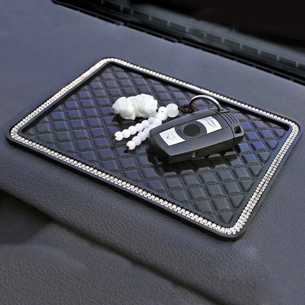 

18*14cm Anti Slip Mat Crystal Rhinestone Automobile Silicone Non-Slip Mat Pad Car Sticky for GPS Phone Car Interior Accessories