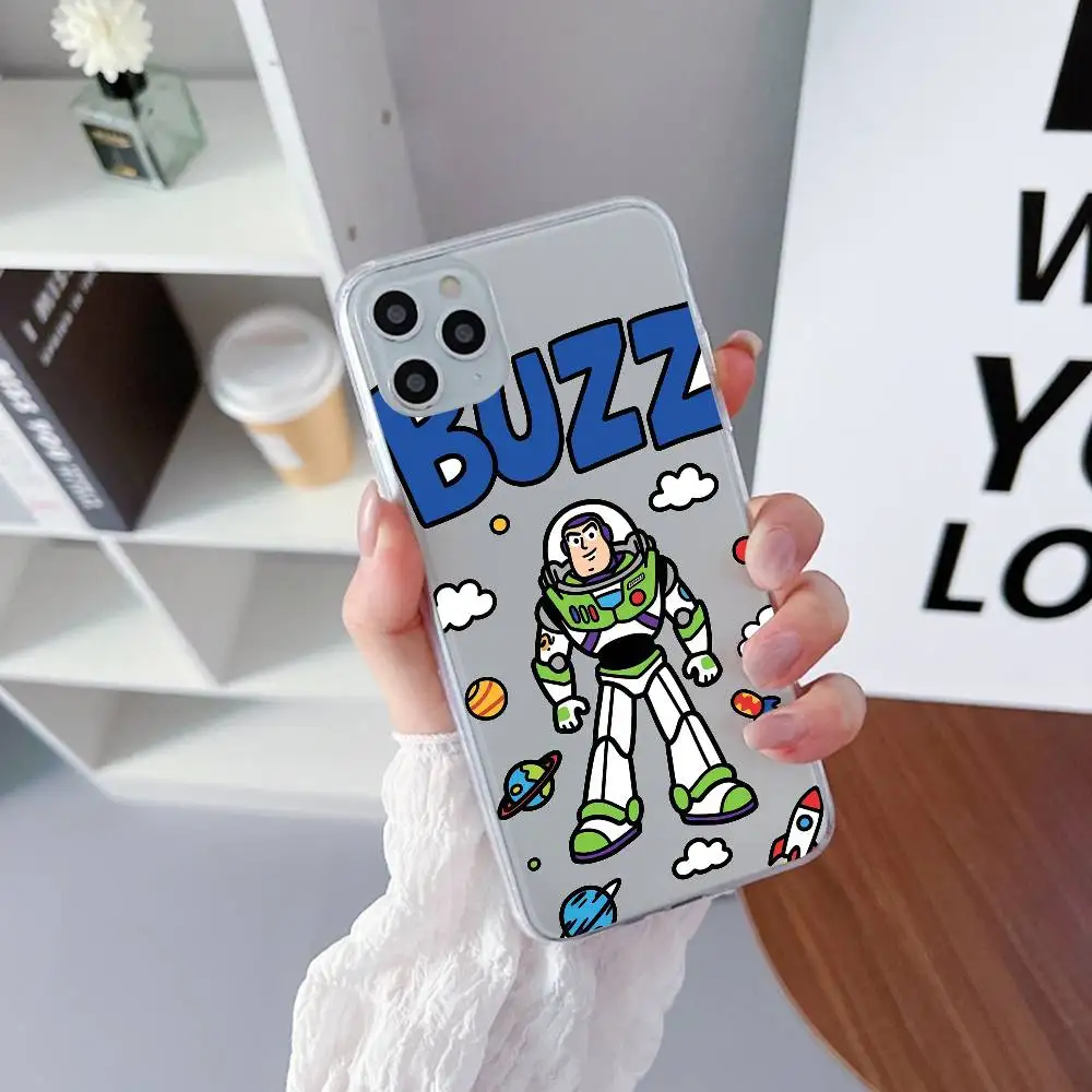Фото Прозрачный чехол для телефона с рисунком B-Buzz Lightyear для IPhone 17, 16, 15, 14 Pro, 13, 12, 11 Pro Max XR, прозрачный мягкий чехол №3