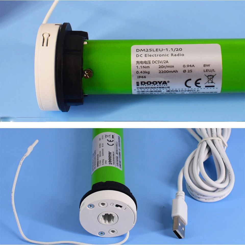 6 шт. Dooya DM25LEU трубчатый двигатель USB с литиевым аккумулятором встроенный приемник
