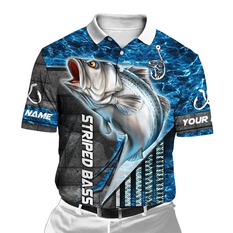 Fashion Fishing Art 3D Full body Print Men's Polo Shirt New Summer Casual Harajuku Polo Shirt  Wb002