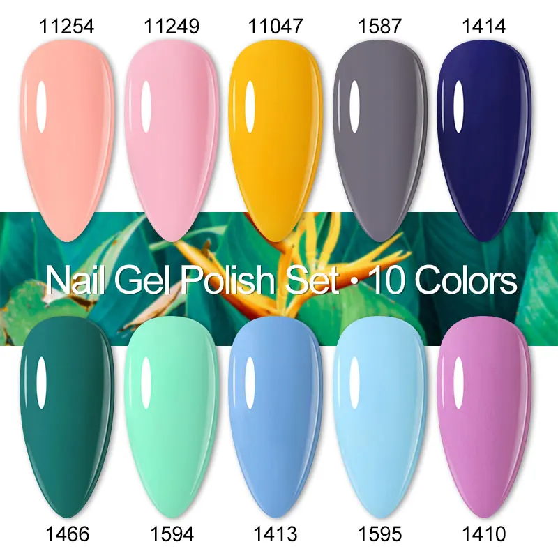Clou Beaute 8ml 10pcs/lot Nail Gel Polish Set Vernis Semi Permanent UV LED Varnish Hybrid Art Long Lasting Glue | Красота и здоровье