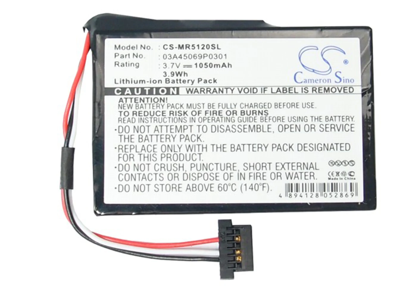 

Cameron Sino 1050mA Battery for Magellan RoadMate 5045TEU, RoadMate 5120LMTX, RoadMate 5145TLM 03A45069P0301