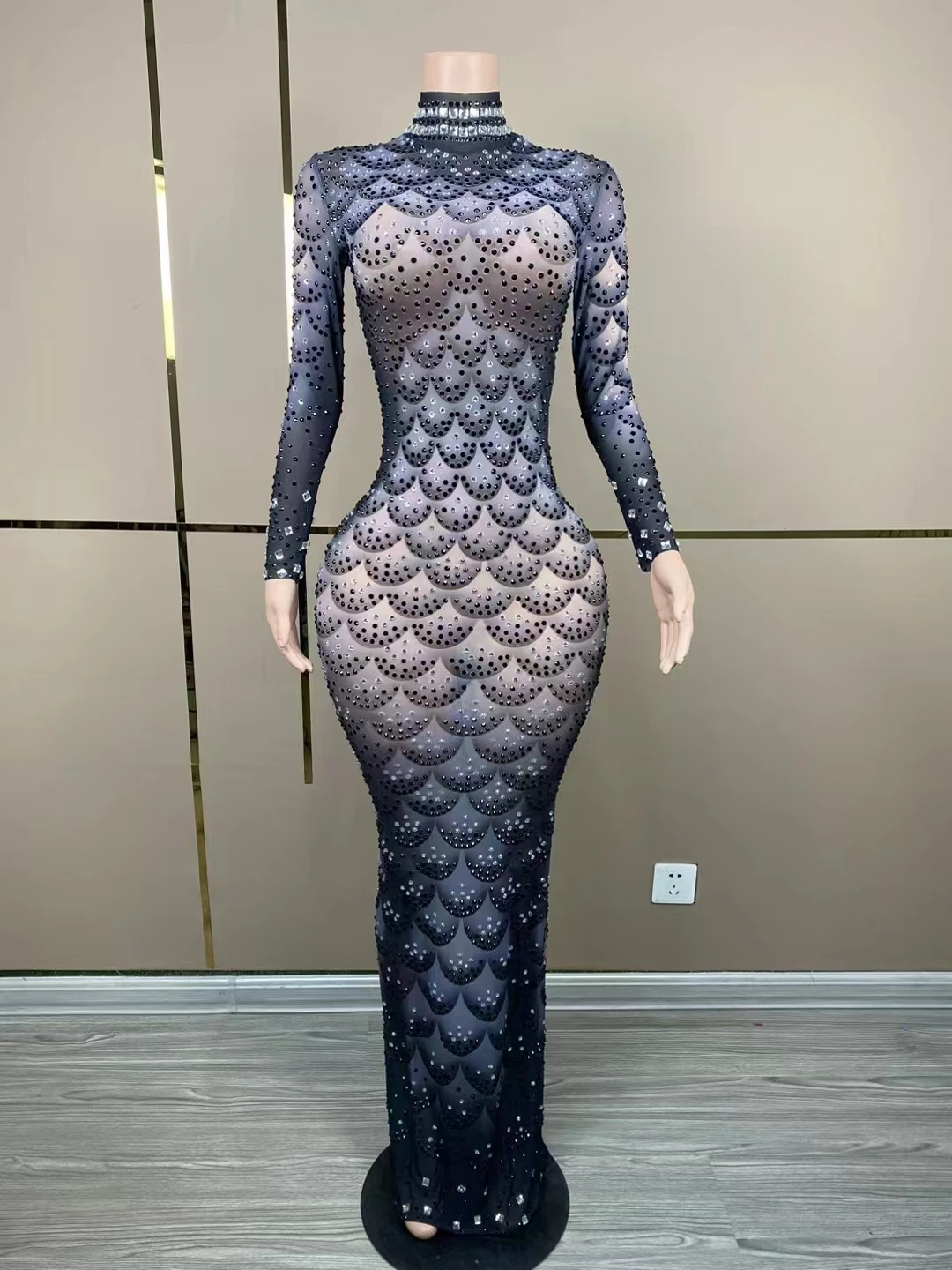 Платье-русалка в виде рыбьей чешуи вечерняя праздничная одежда Клубное платье