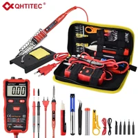 jcd electric soldering iron kit adjustable temperature 220v 80w welding solder rework station with multimeter repair tools 908s