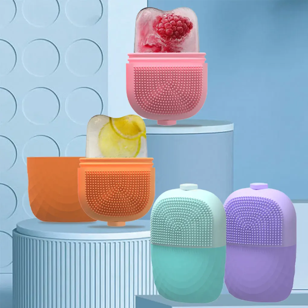 

Ice Cube Massager Roller Devices Compress Massaging Device Multipurpose Beauty Tools Silicone Skin Care Massagers Orange