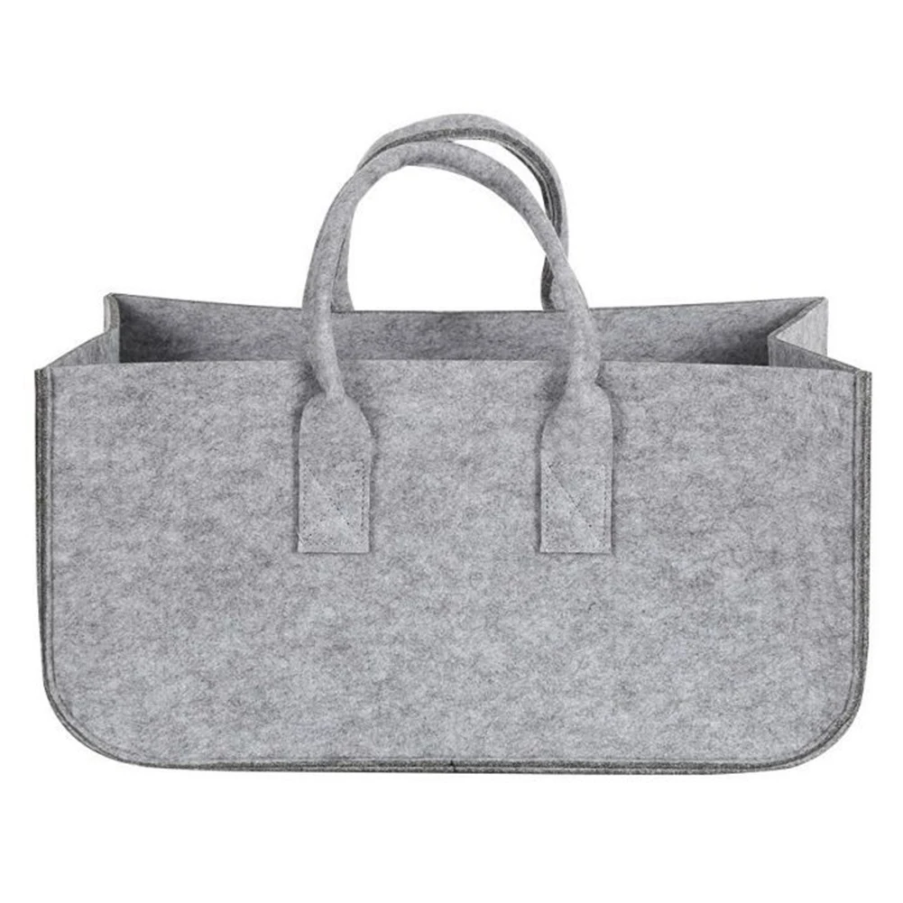

Newspaper Log Pocket Felt Bag Holder Stalls Shopping Handbag Firewood Basket Large Capacity Wood Storage