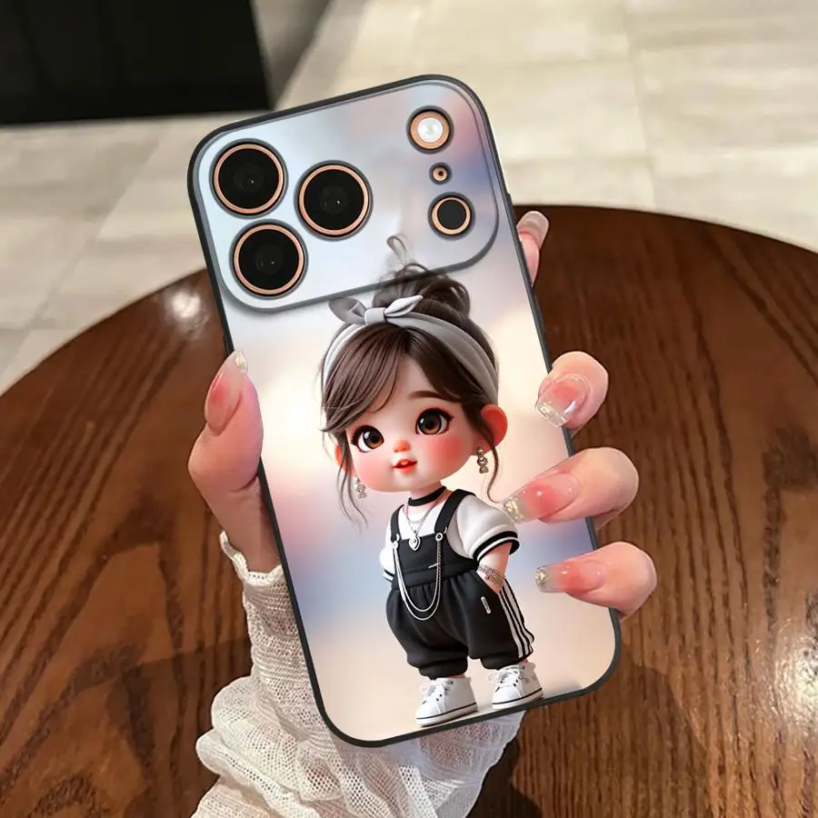 Фото Чехол для телефона Funda Phone Cover для Apple iPhone 17 Pro Max 12 14 13 XR XS MAX 16 15 Pro 7 8 11 17e Air Cartoon Girl №4