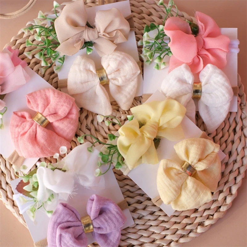 

2PCS Bowknot Headband for Baby Photography Turban Hairband Infant Photo Supply
