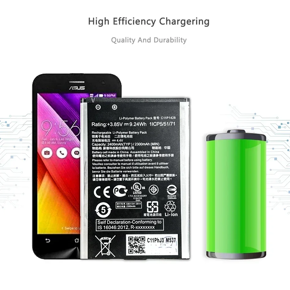 Сменный аккумулятор C11P1428 для Asus Zenfone 2 Laser ZE500KL ZE500KG 2000 мАч с трек-кодом