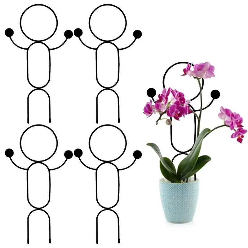 

Metal Trellis Houseplant Trellis Small Person Shape Pack Of 4 Cute DIY Potted Plant Support Climbing Trellis For Flower Pots