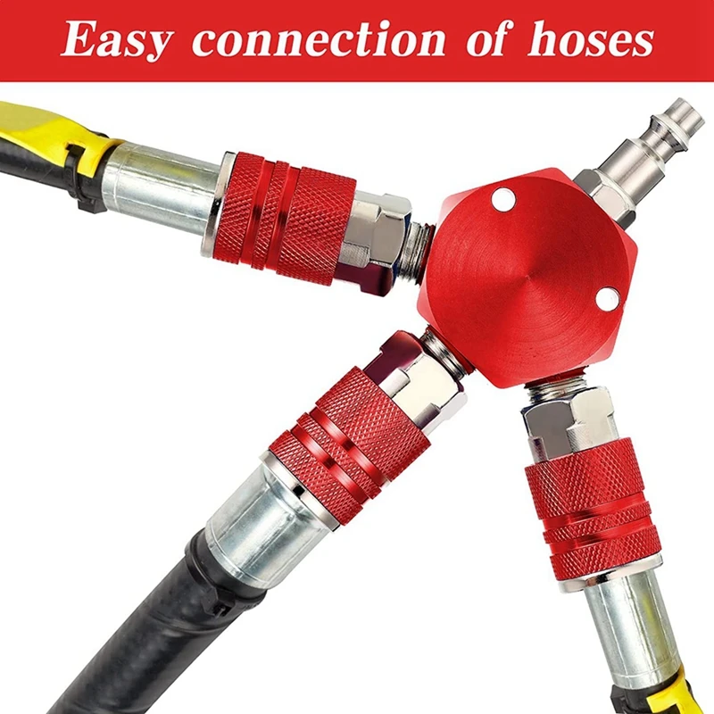 4 шт. соединители для воздушного шланга 3 способа фитинги 1/4 дюйма NPT аксессуары