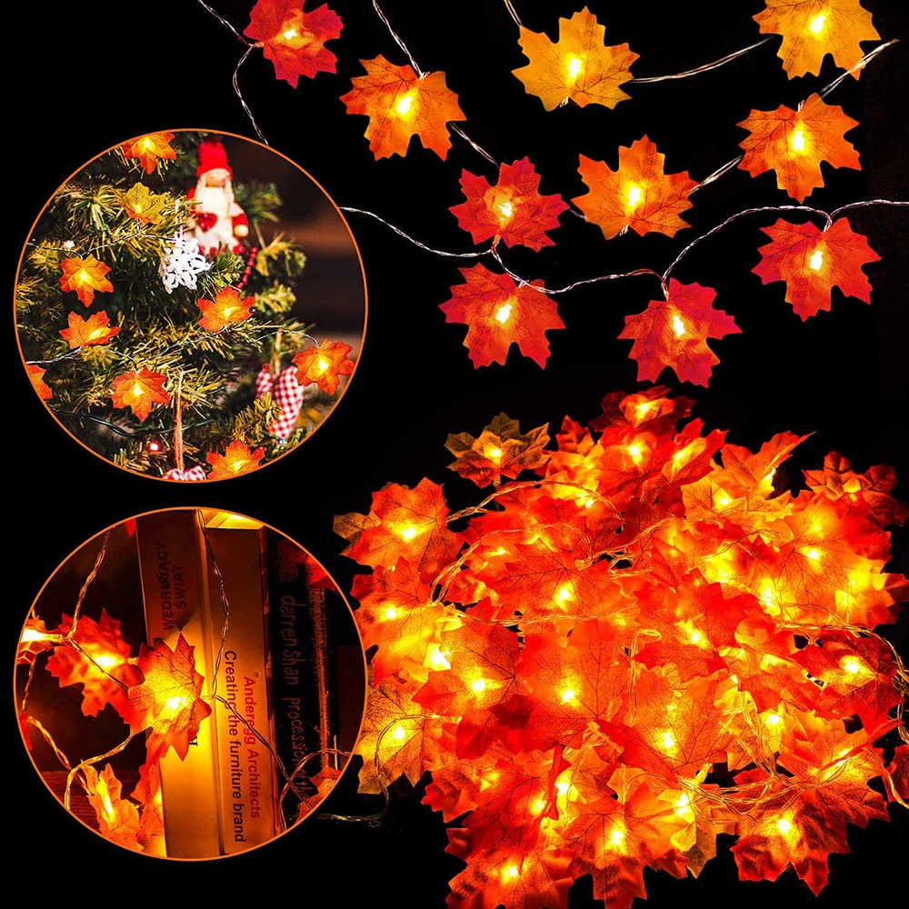 Гирлянда из декор для Дня благодарения кленового листа