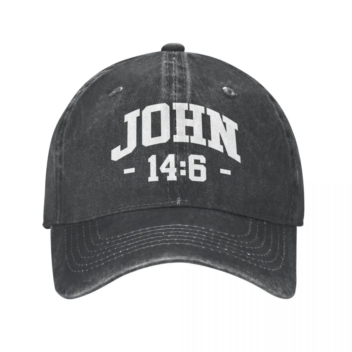 

Vintage Catholic Bible John 14 6 14:6 Baseball Caps for Men Women Distressed Denim Headwear Christian Dad Hat Adjustable