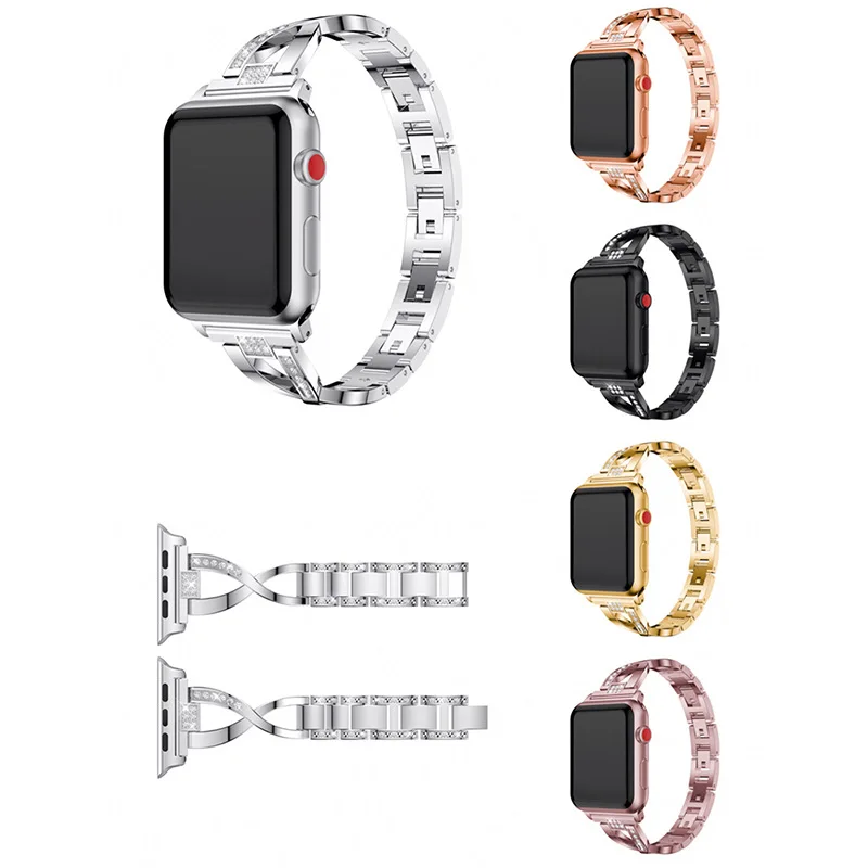 

For Apple iwatch 7SE 45mm 41mm Watch Strap 44mm 42mm 40mm 38mm X Diamond New Classic Fashion Bracelet iWatch SE 7/6/5/4/3/2/1