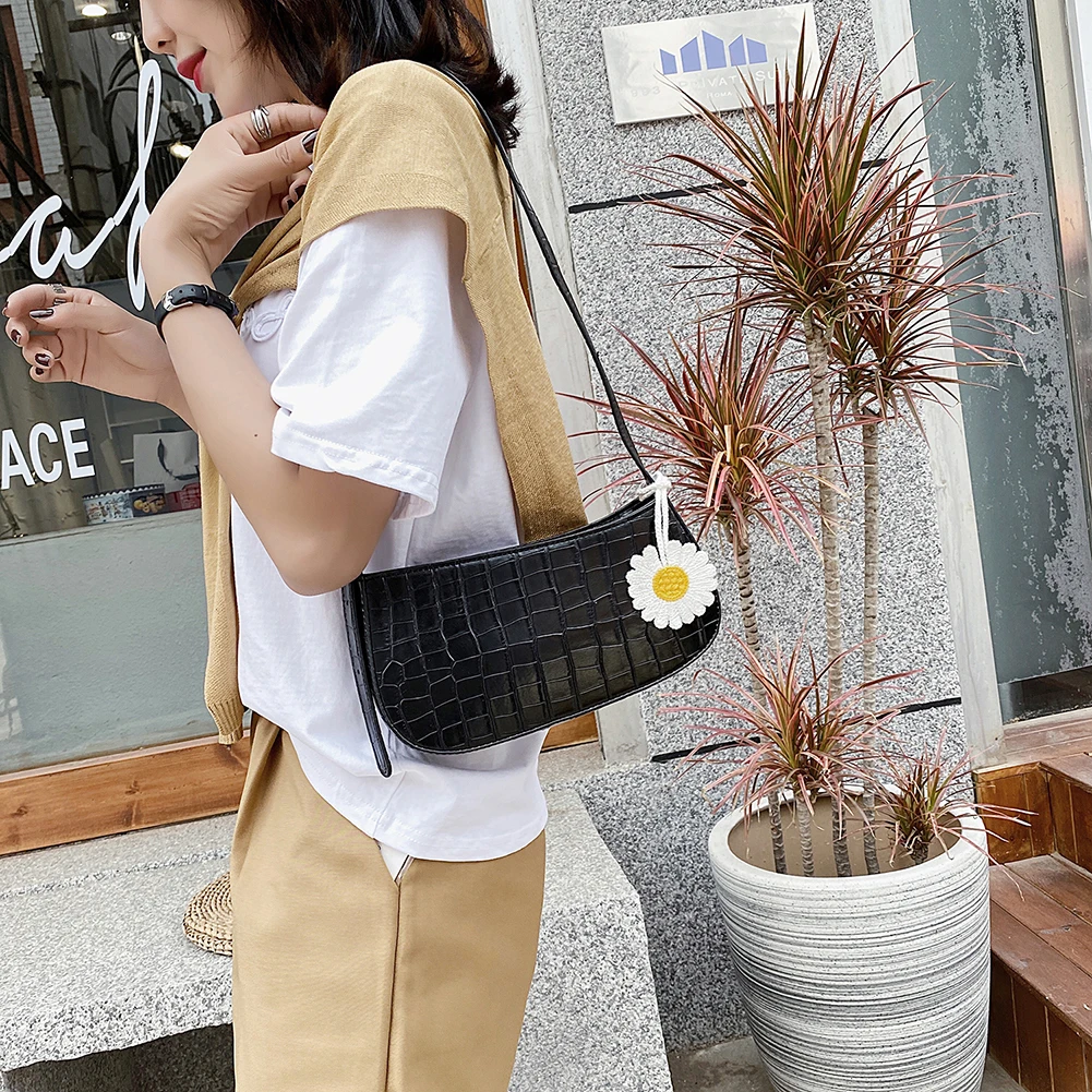 

Fashion Exquisite Shopping Bag Retro Casual Women Totes Shoulder Bags Female Leather Solid Color Chain Handbag