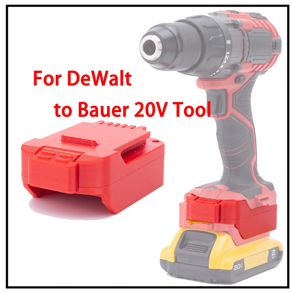 For DeWalt 18V Li-ion Battery Converter Adapter Compatible with for Bauer 20V Cordless Connection Power Tools