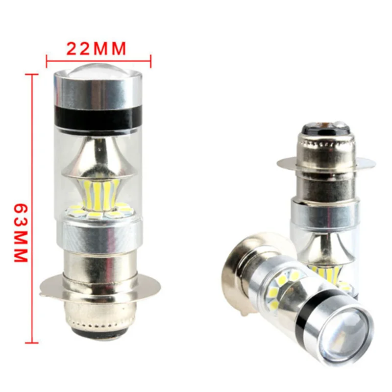 Новая светодиодная модифицированная фара для мотоцикла H6 PX15D 100W 20SMD 8000K головного света лампа.