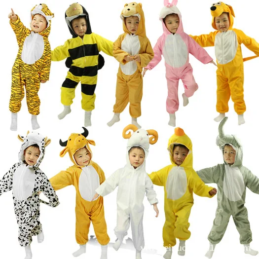 

Детский комбинезон для косплея, костюм с животными, тигром, леопардом, львом, коровой, Пчелой, кошкой, мышью, на Хэллоуин, вечеринку, Рождеств...