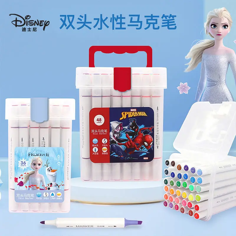 

Disney маркерная ручка Двусторонняя маркерная ручка для детского сада Акварельная ручка полный набор моющийся треугольный маркер Холодное се...