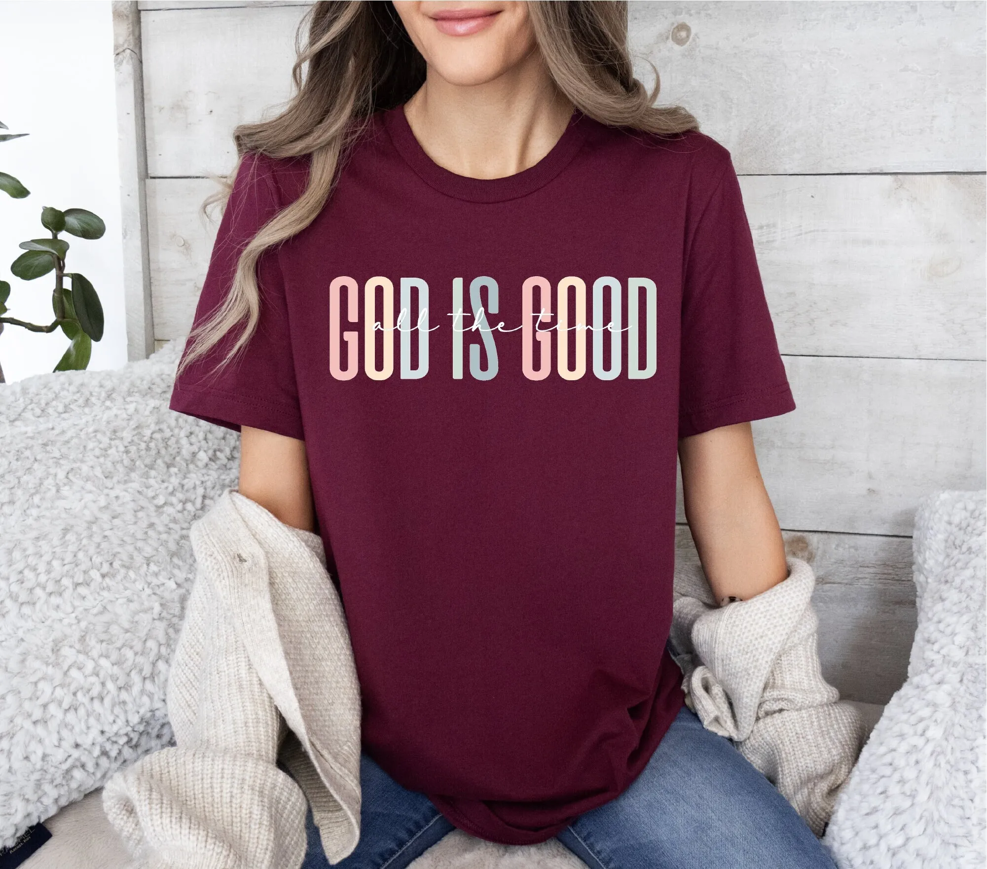 Бог хорошо все время футболка для влюбленных христианская церковь религиозный