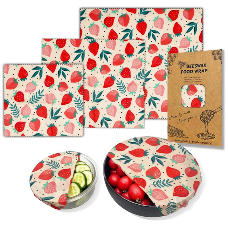 

1Piece Reusable Storage Wrap Sustainable Organic Fruit Vegetable Cheese Food Wrapping Paper BPA & Plastic Free Beeswax Food Wrap