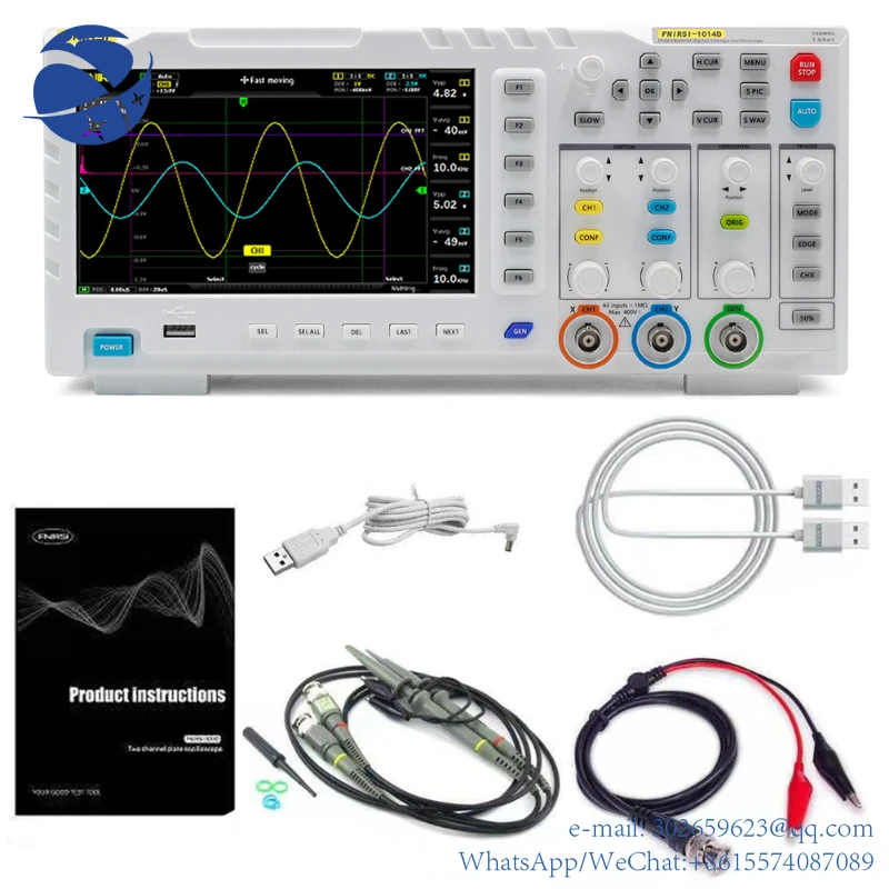 

FNIRSI 1014D Digital Oscilloscope Two In One Dual Channel Input Signal Generator Desktop Oscilloscope 1GSa/s Sampling Rate