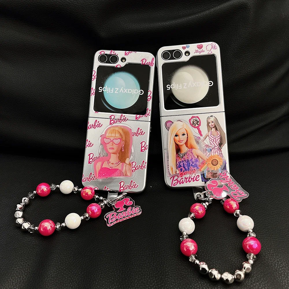 Мультяшная принцесса B-Barbies с подставкой-браслетом чехол для телефона Samsung Galaxy Z Flip