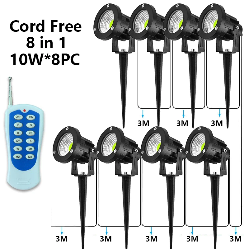 Беспроводной пульт дистанционного управления RGB светодиодный садовый