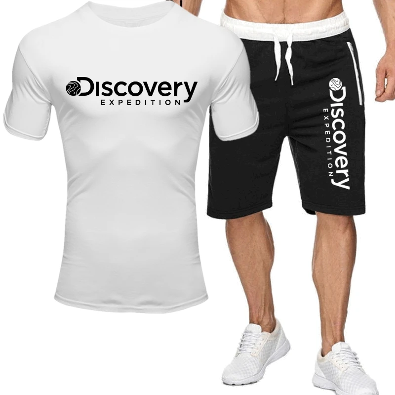 

2023 Summer Discovery Men's Two Piece Casual Color Changing T-shirt+Shorts Set Men's Sportswear Fashion Short Sleeve Sportswear