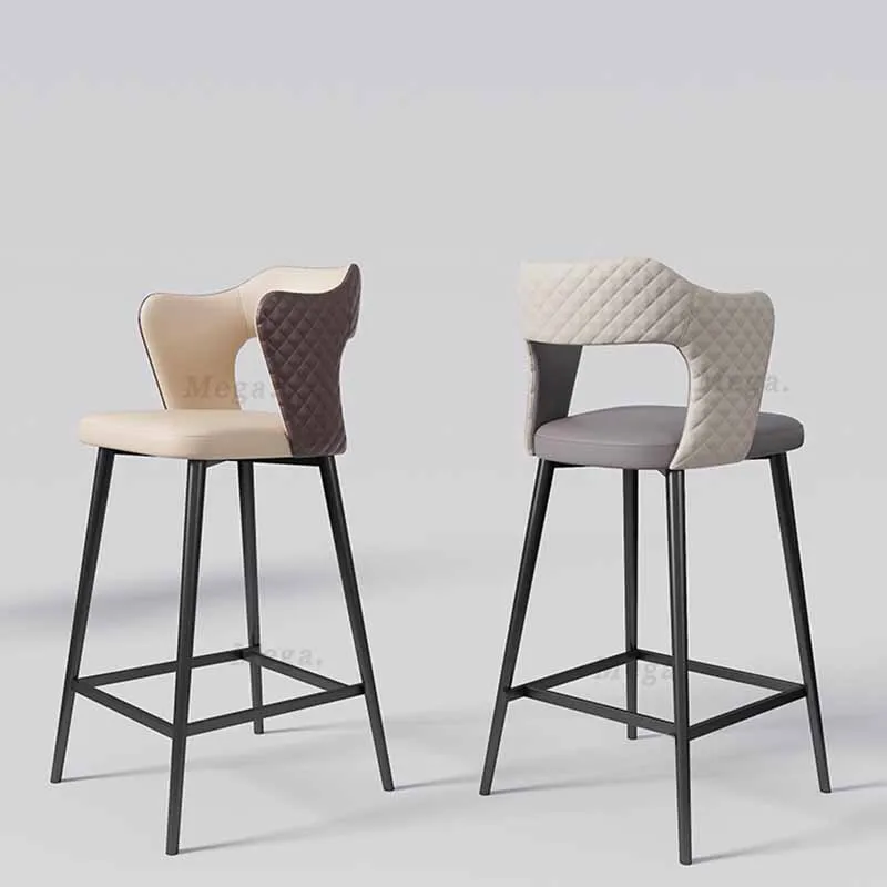 

Throne Nordic Designer Luxury High Bar Chair Dining Cafe Salon Makeup Ergonomic Chair Soft Chaise De Bar Nordic Furniture XY50BC