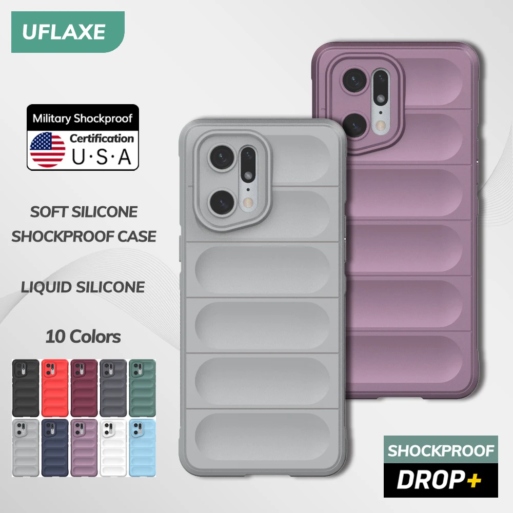 UFLAXE Original Soft Silicone Case for OPPO Find X5 / Find X5 Pro / X5 Lite Shockproof anti-slip Back Cover Casing