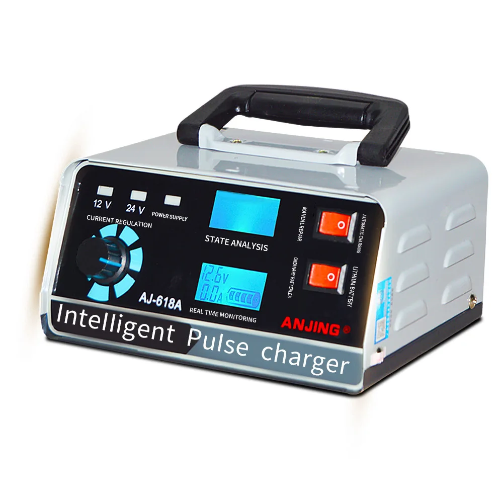AJ-618A New 12V / 24V Car Charger Advanced Version High Power 400W Automatic Intelligent Pulse Motorcycle Repair | Электроника