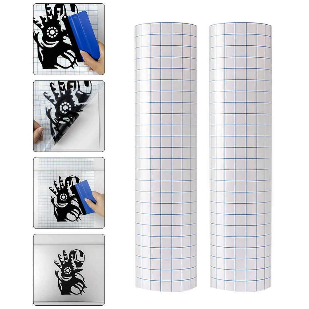 

2 Pcs Transfer Belt Film Transparent Stickers Self Adhesive Vinyl Tapes Pvc Decal