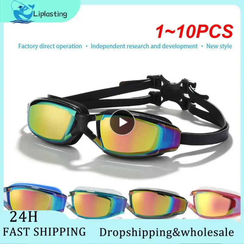 

1~10PCS Waterproof UV Anti Fog Swimming Goggles Swim Glasses Professional Swiming Pool Diving Water Eyewear Adult Electroplating