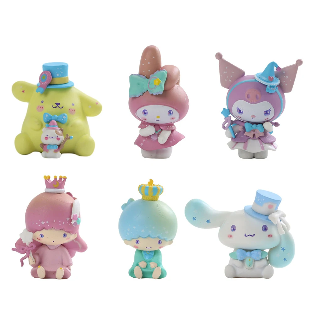 

Kuromi My Melody Cinnamoroll Figure Doll Set Kawaii Cartoon Figure Model Girl Cake Ornament Decoration PVC DIY Doll Kids Gift