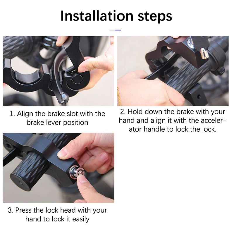 Ручка блокировки руля мотоцикла сплошной замок имитирующая кражу тяга