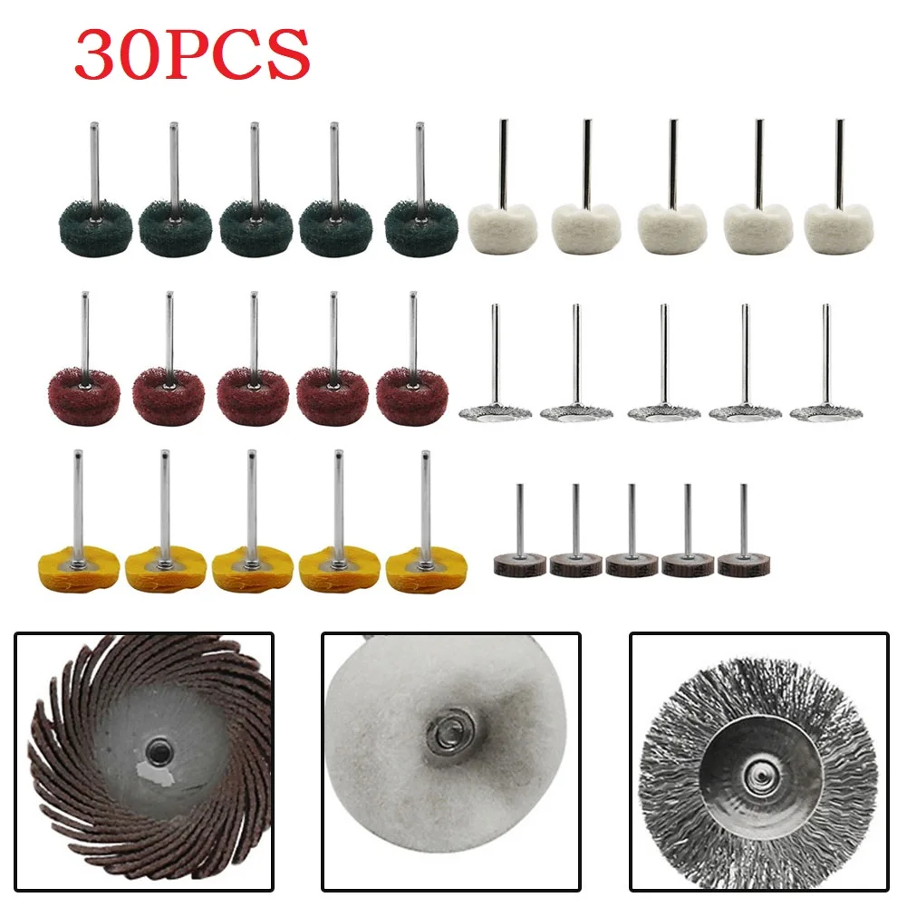 

30PCS 40mm Brush Scouring Pad Nylon Fiber Grinding Sanding Head Buffing Polishing Wheel Rotary Abrasive Tool