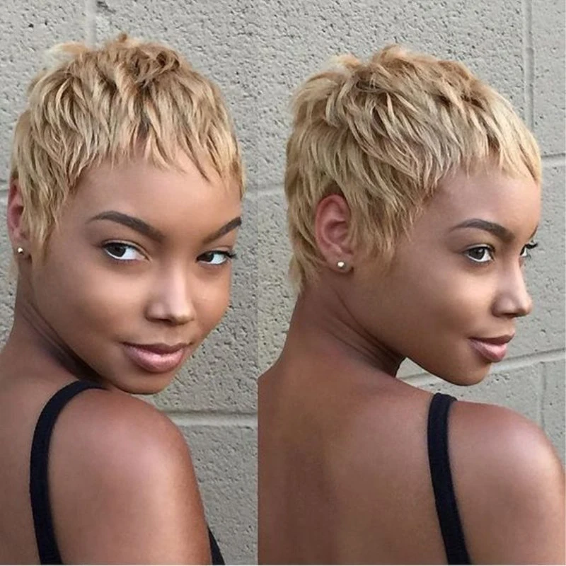 Фото Короткий афро-парик для женщин модный короткий парик с короткими волосами милая