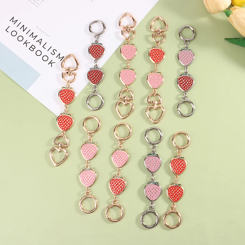 

Cute Strawberry Shaped Extender Chain Replacement Strap For Bags Decoration Extension Chain Accessories