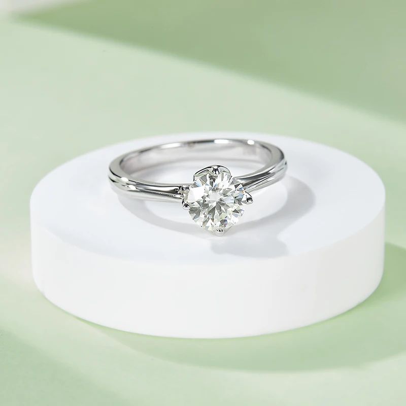 Женское Обручальное кольцо из серебра 1 0 пробы с муассанитом