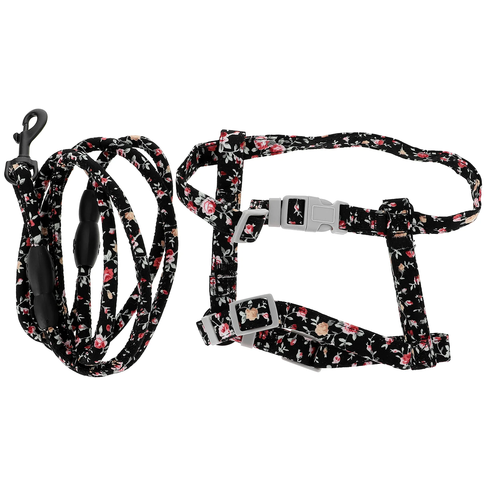 

1 Set of Kitten Escape Proof Harness Cat Adjustable Leash Pet Outdoor Rope (Black)
