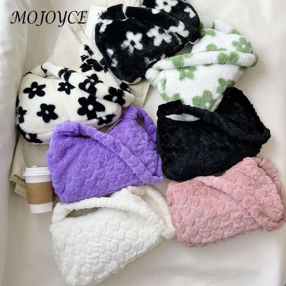 

Сумка на плечо с принтом Love, зимняя сумка на молнии для подмышек, пушистые мягкие Меховые маленькие сумки для подмышек для женщин, подарки на...