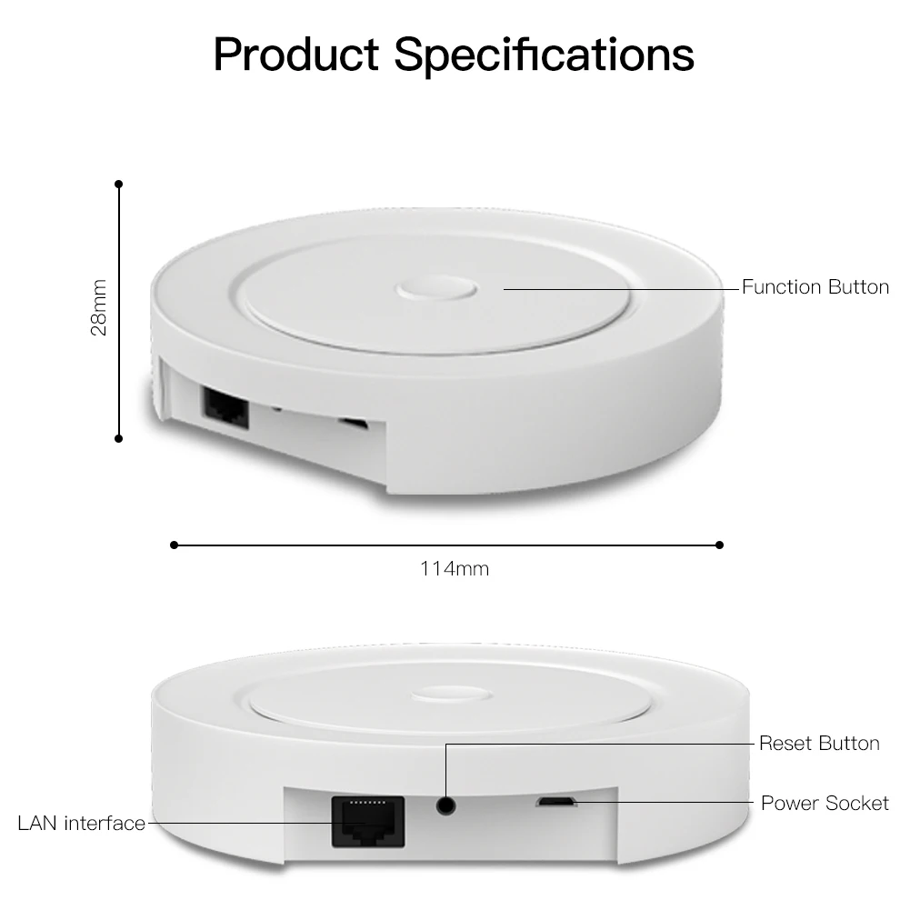 MOES Multi-mode Smart Gateway ZigBee WiFi Bluetooth Mesh Wired Hub Work with Tuya Smart App Voice Control via Alexa Google Home