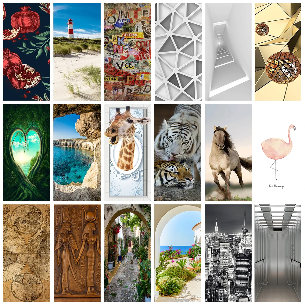 Наклейки на двери в стиле ретро 2 листа