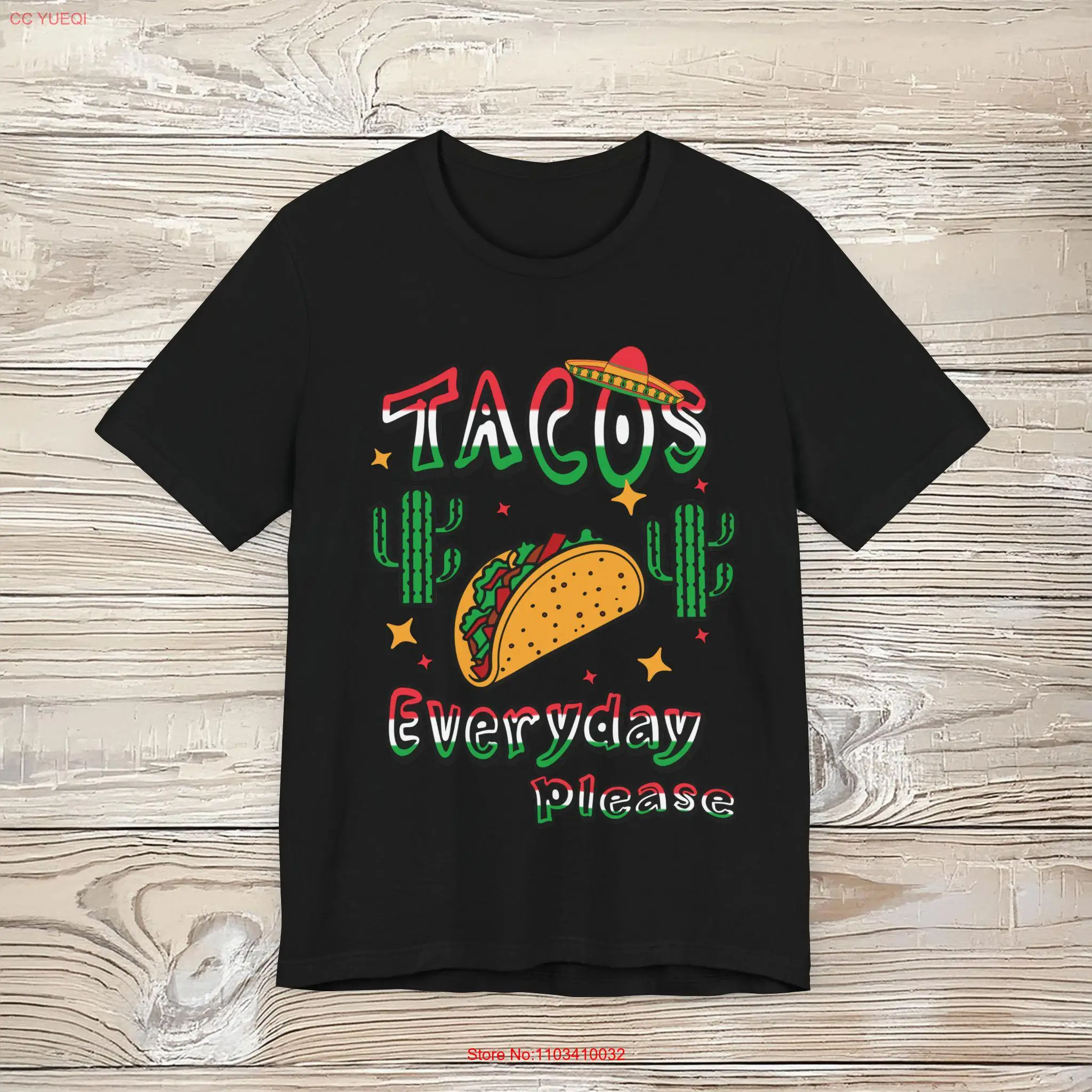 Футболка Taco Lover Tacos Everyday Funny Qoute Jersey Foodie Mexican Food Одежда с длинными или короткими
