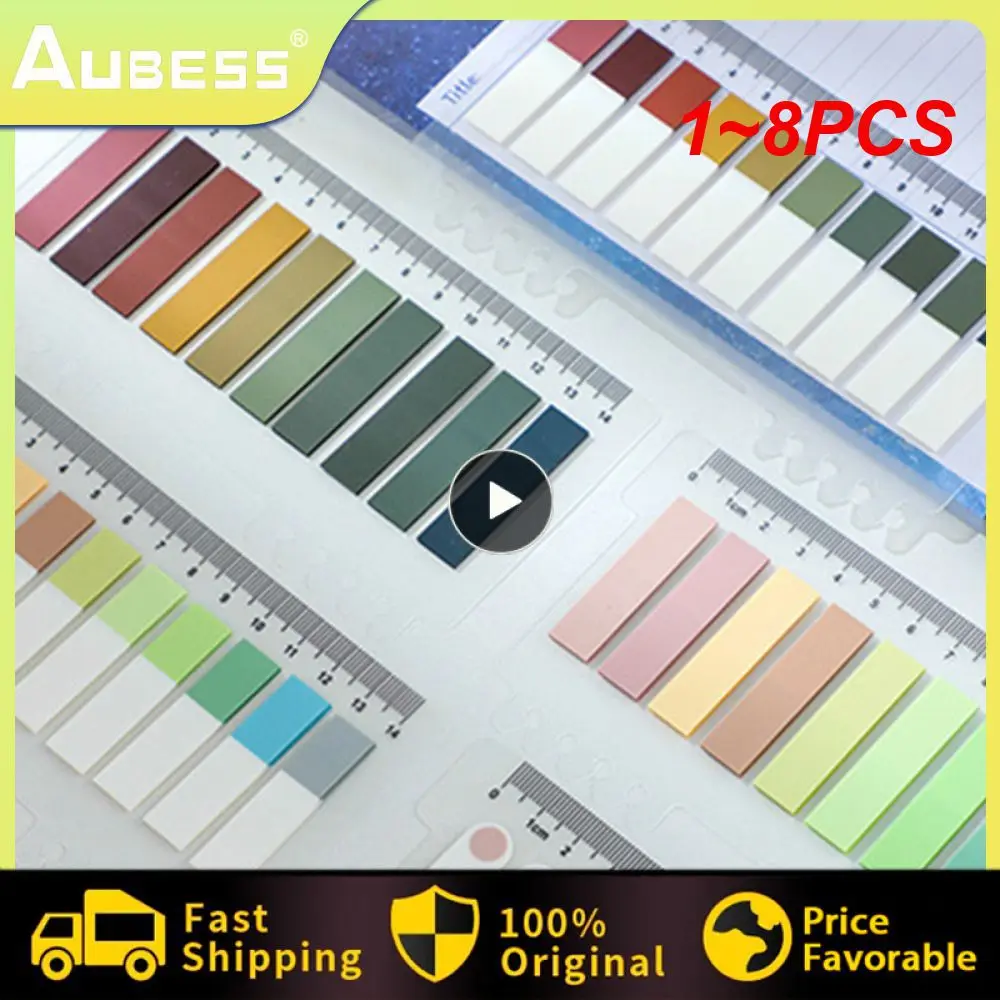 

1~8PCS Sheets Colorful Notes Memo Pad Self Adhesive Label Bookmarks Notepad School Office Stationery Supplies