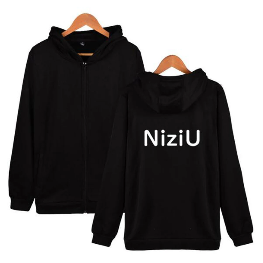 

Kpop Korean Niziu Make You Happy Zip Up Hoodie Women Men Harajuku Sweatshirt Streetwear Hip Hop Zipper Hooded Jacket Outerwear