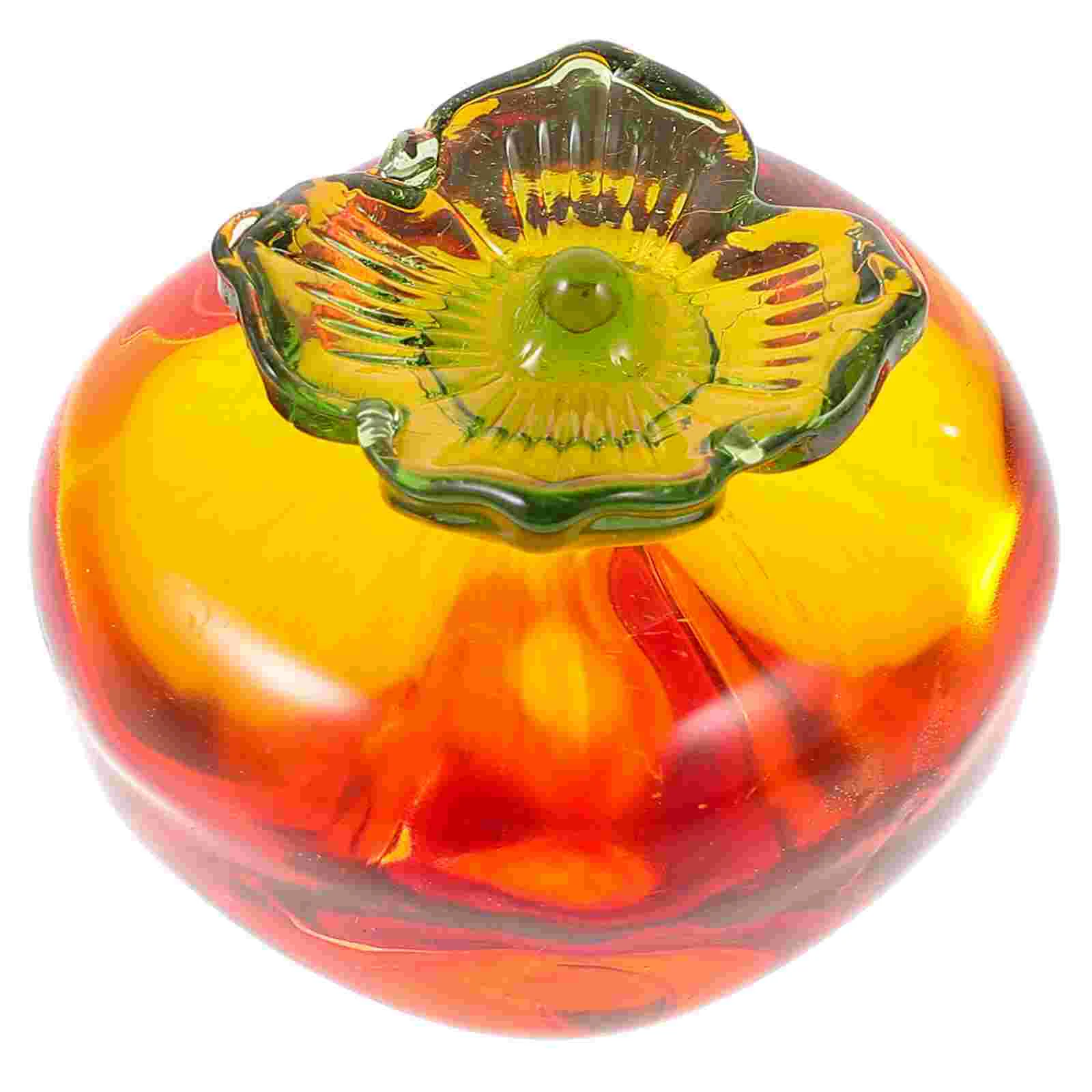 

Glass Figurines Tabletop Home Decor Ornament Persimmon Simulation Desktop Ornaments