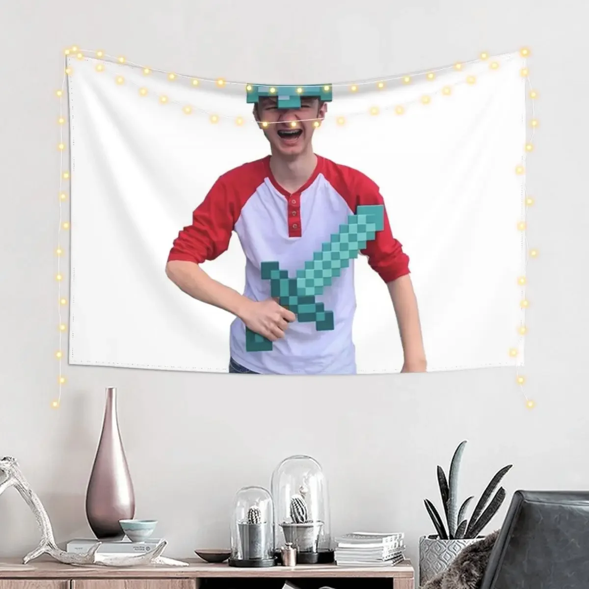 Tommyinnit забавный кожаный гобелен настенный милые вещи для комнаты эстетический